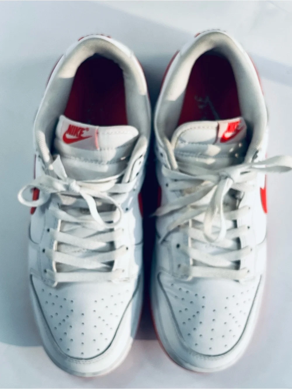 Nike Dunk Low Retro Shoes White Picante Red #DV0831-103 Men’s:8.5 Sneakers